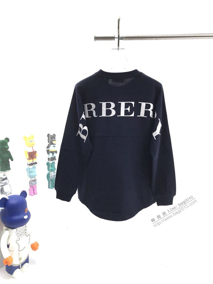 Burberry男裝 巴寶莉新款背後印花LOGO棉質圓領衛衣 男女同款  ydi3423